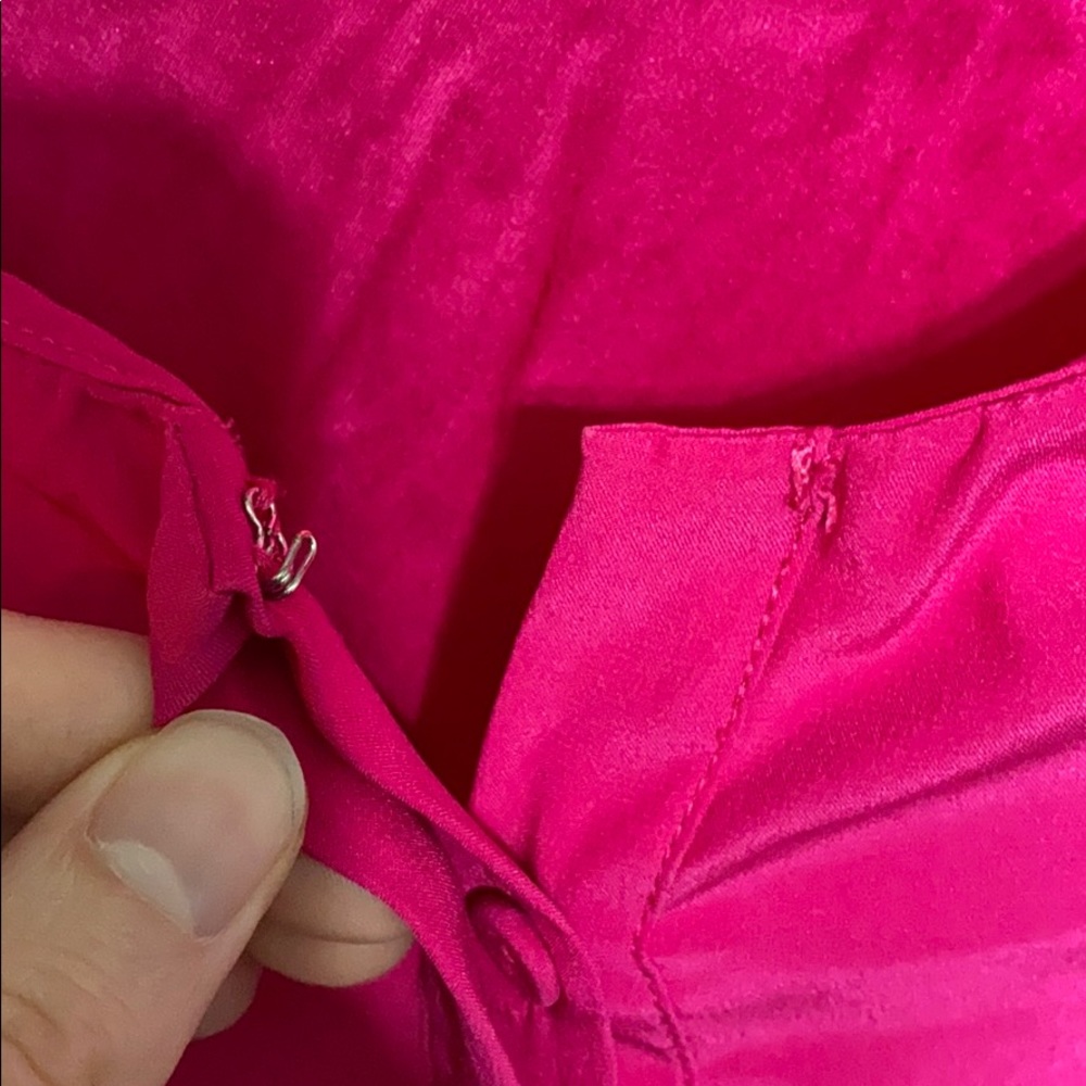 Veronica Beard Silk Magenta Button Front Blouse 4 - image 4